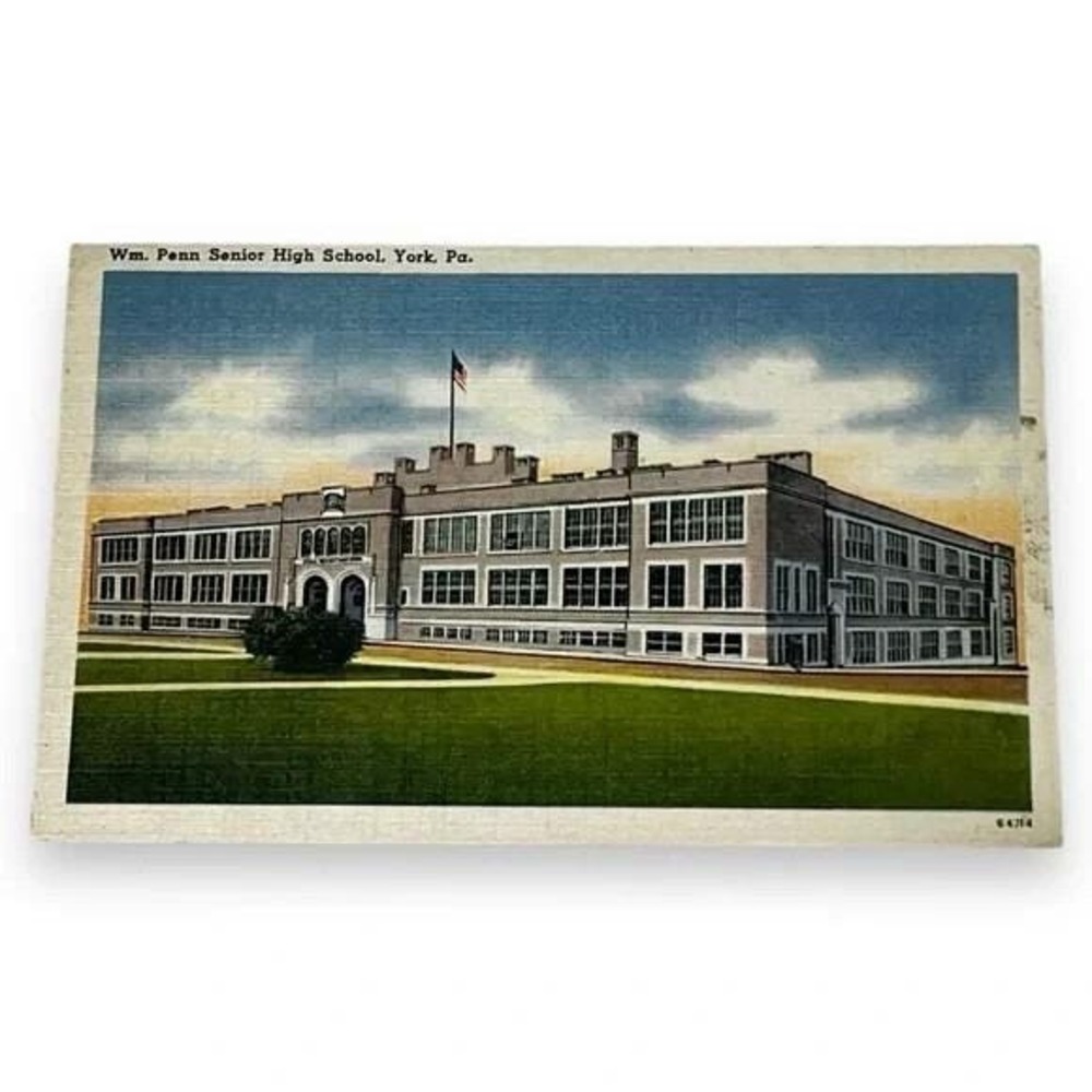 Postcard William Penn Senior High School York Pennsylvania Linen Card C121